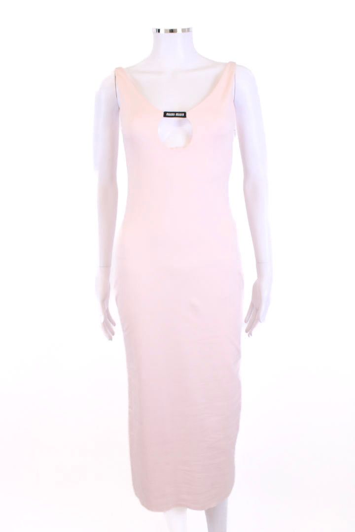 miu miu bodycon dress Pink 10 – Elite Preloved Round neck