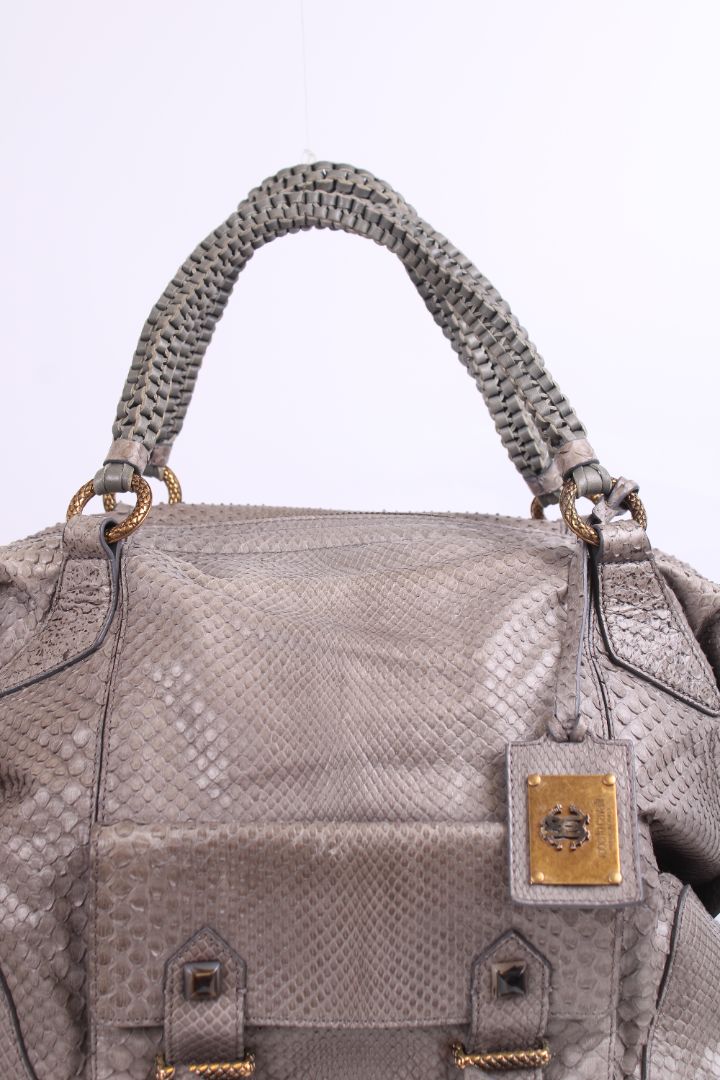 Roberto Cavalli Snake skin handbag Grey