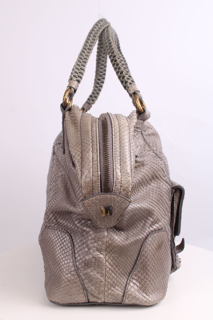 Roberto Cavalli Snake skin handbag Grey