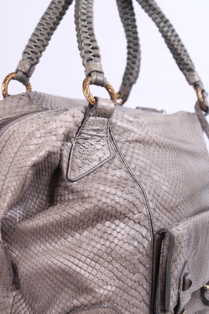Roberto Cavalli Snake skin handbag Grey