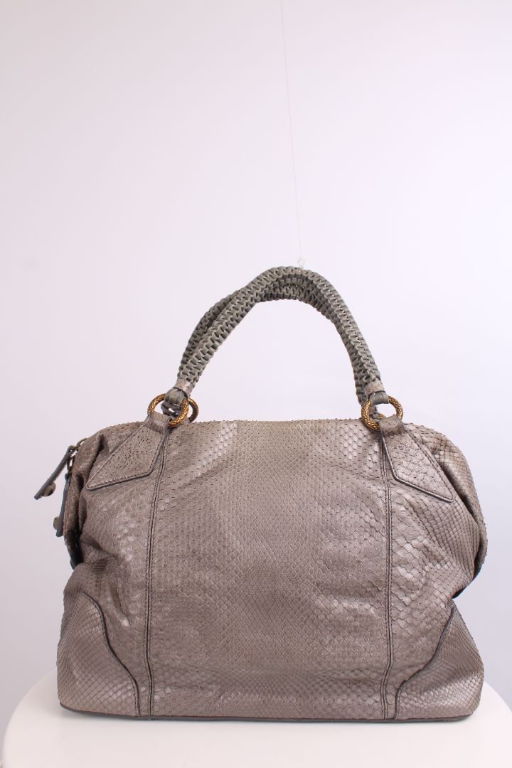 Roberto Cavalli Snake skin handbag Grey