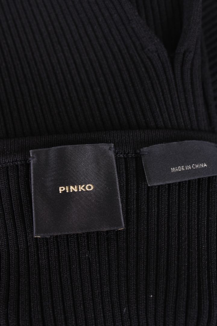 Pinko S/S Rib Knit Dress Black S