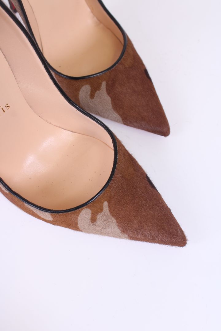Christian Louboutin Pony Hair Heels Camouflage 39