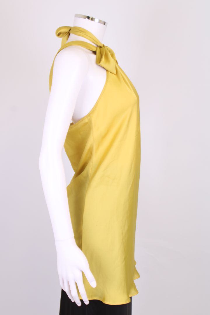 Parosh Halter Neck Top Mustard L