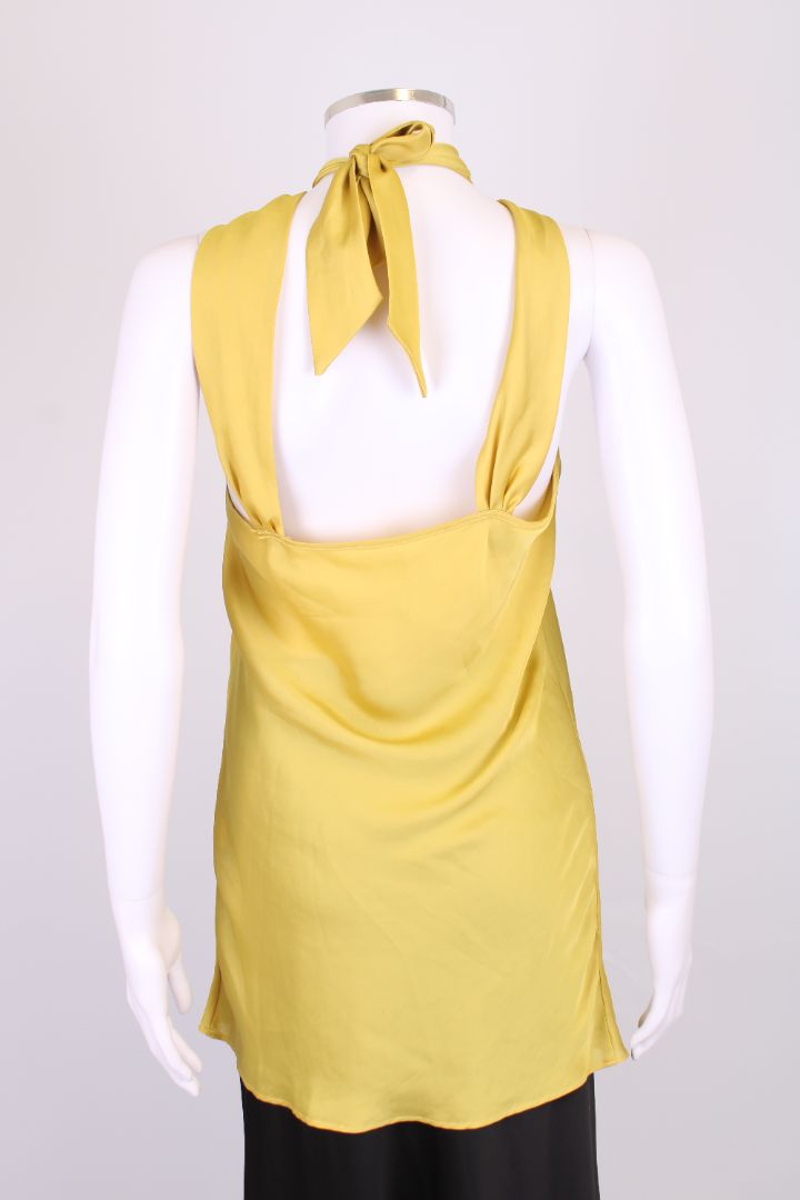 Parosh Halter Neck Top Mustard L