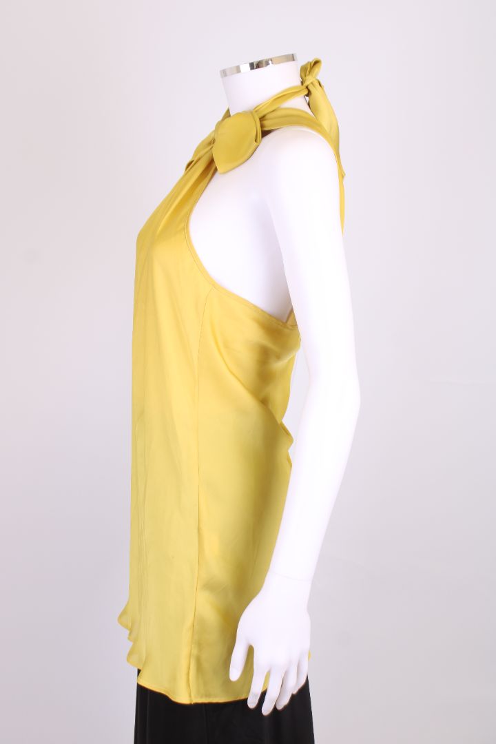Parosh Halter Neck Top Mustard L