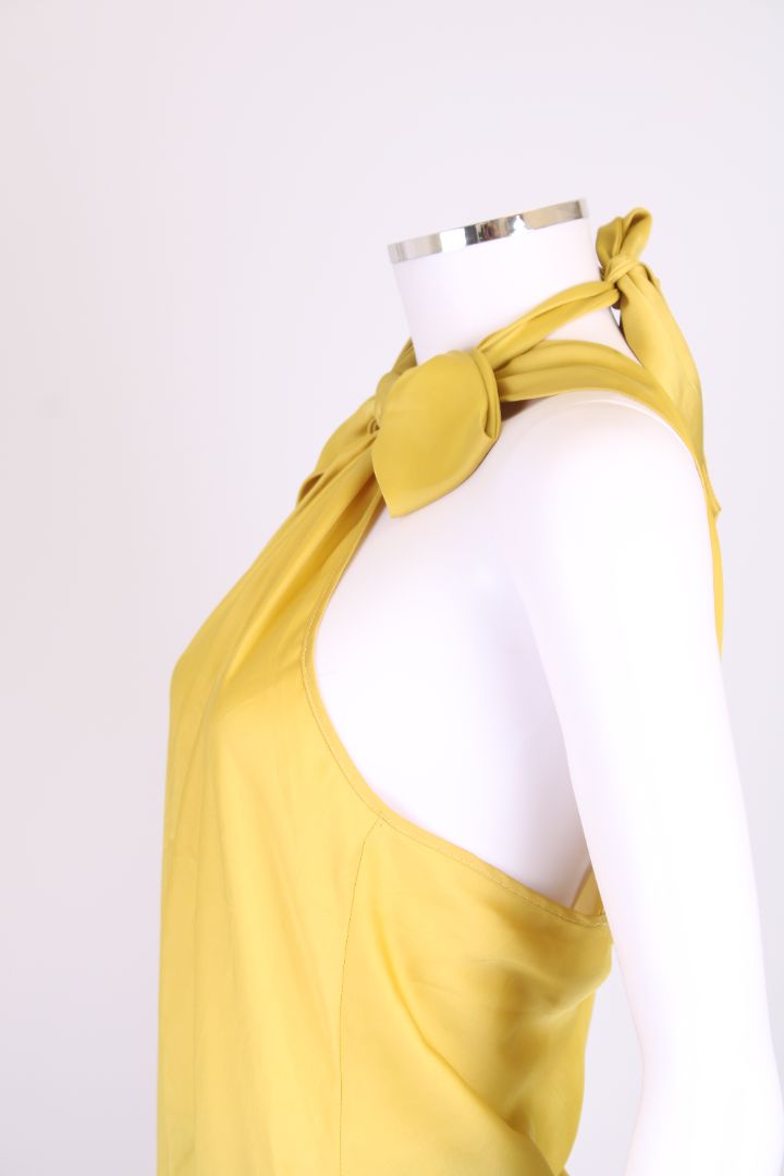 Parosh Halter Neck Top Mustard L