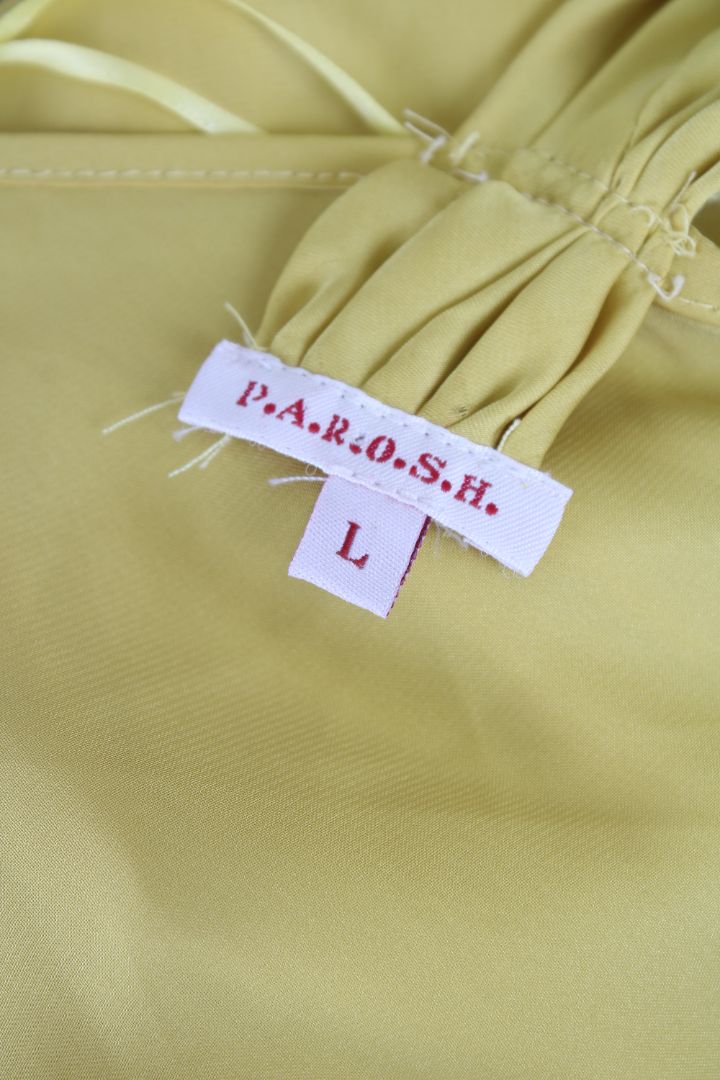 Parosh Halter Neck Top Mustard L