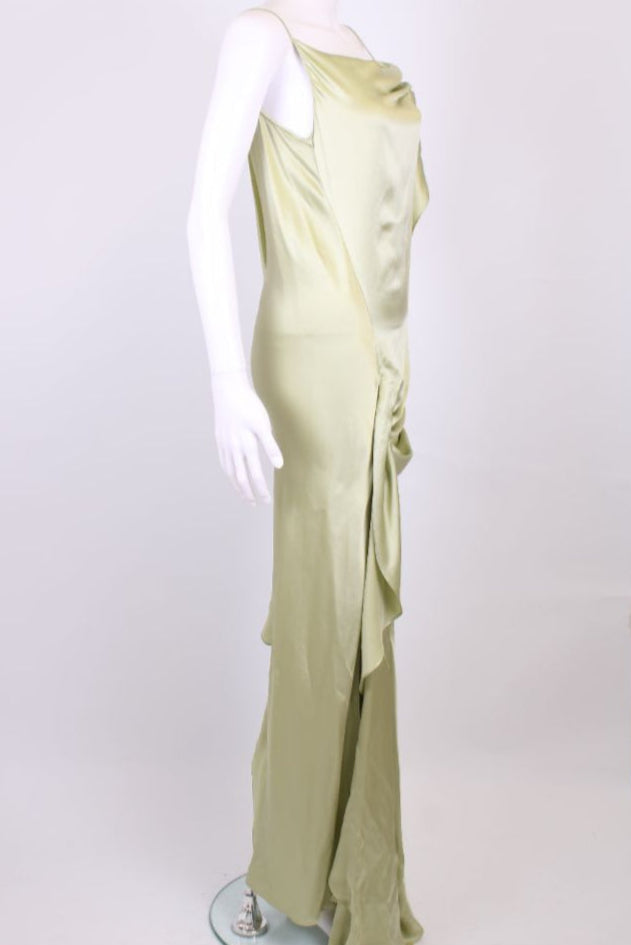 Christopher Esber Cusco Draped Slip Dress Pistachio XS