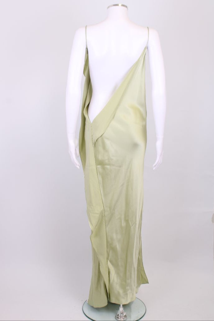 Christopher Esber Cusco Draped Slip Dress Pistachio XS