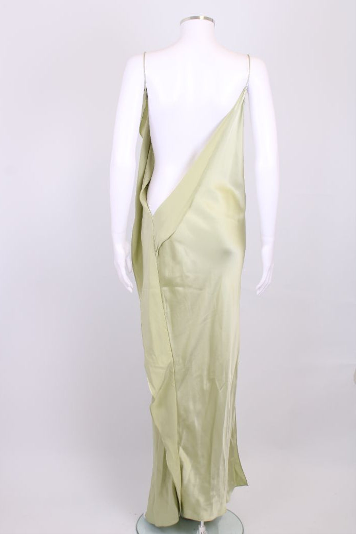 Christopher Esber Cusco Draped Slip Dress Pistachio XS