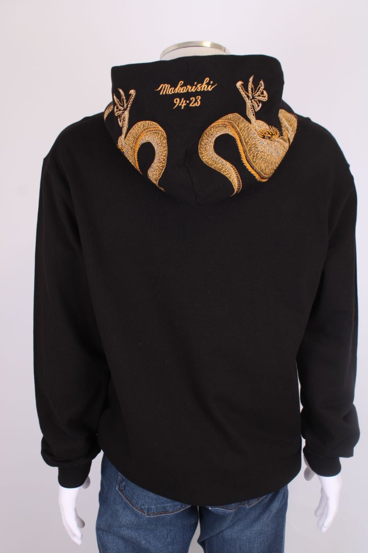 Maharishi Dragon Applique Hoodie Black L