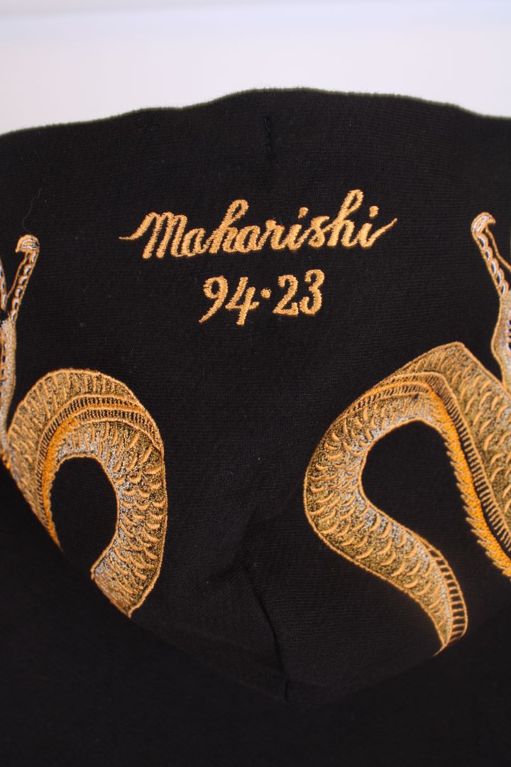 Maharishi Dragon Applique Hoodie Black L