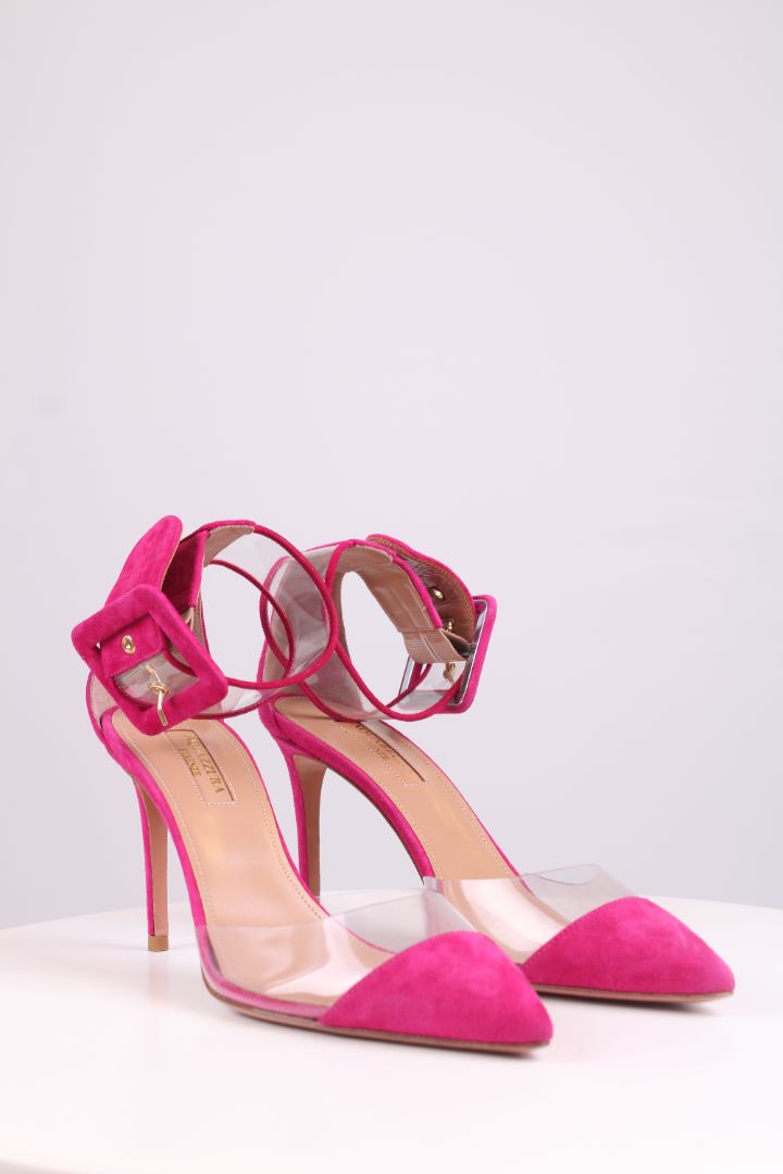 Aquazzura Buckle PVC Heels Pink 37.5