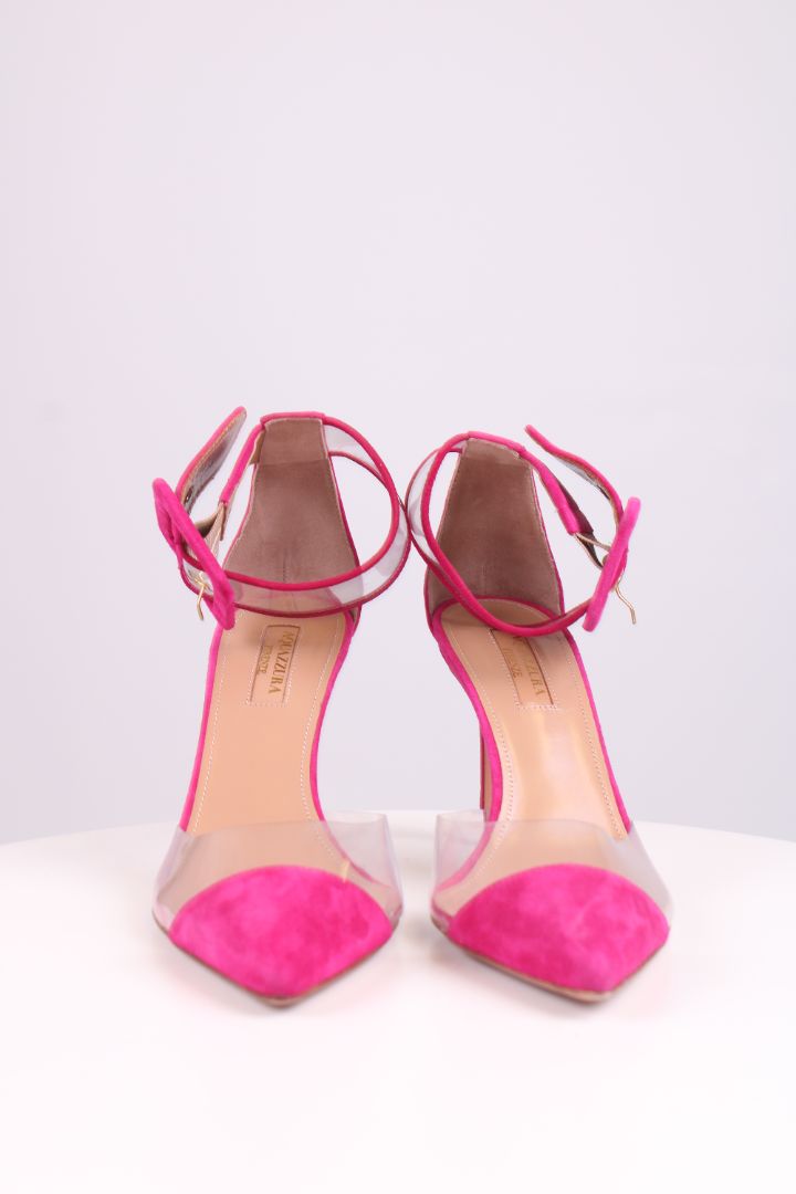Aquazzura Buckle PVC Heels Pink 37.5