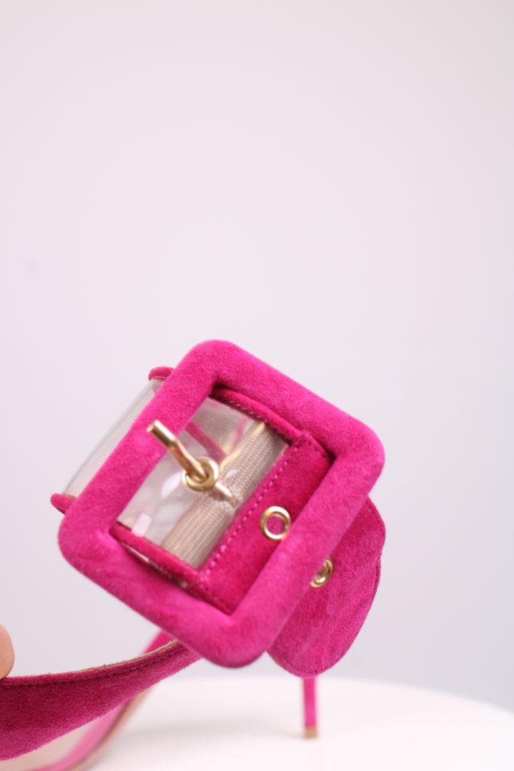 Aquazzura Buckle PVC Heels Pink 37.5