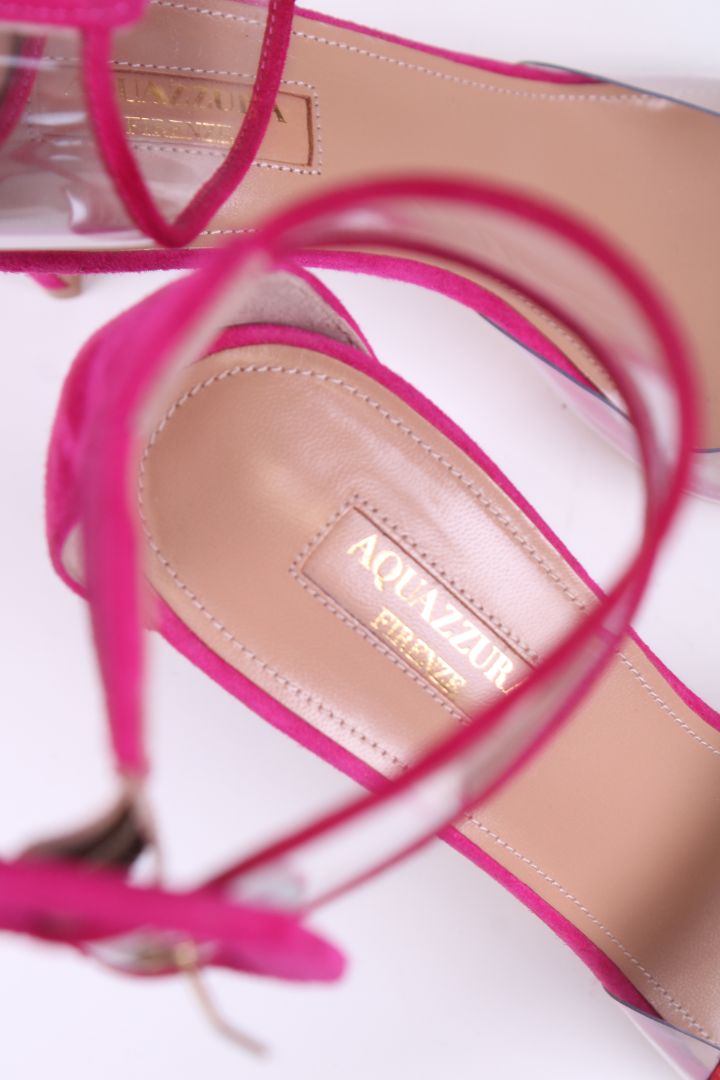 Aquazzura Buckle PVC Heels Pink 37.5