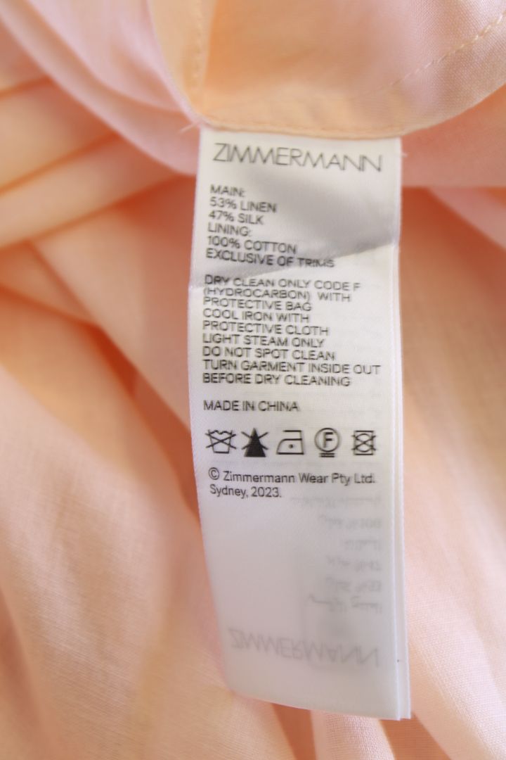Zimmermann S/S Corseted Dress Peach S