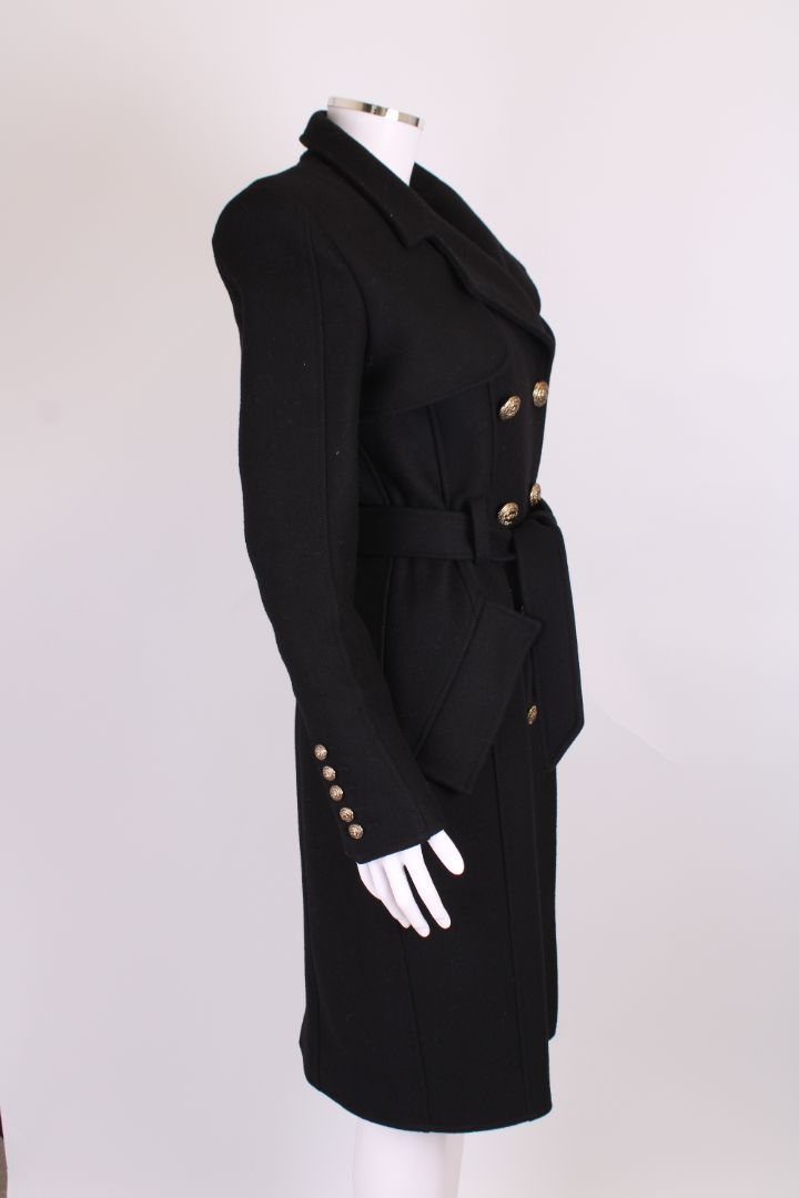 Balmin Double Breasted Button Coat Black M