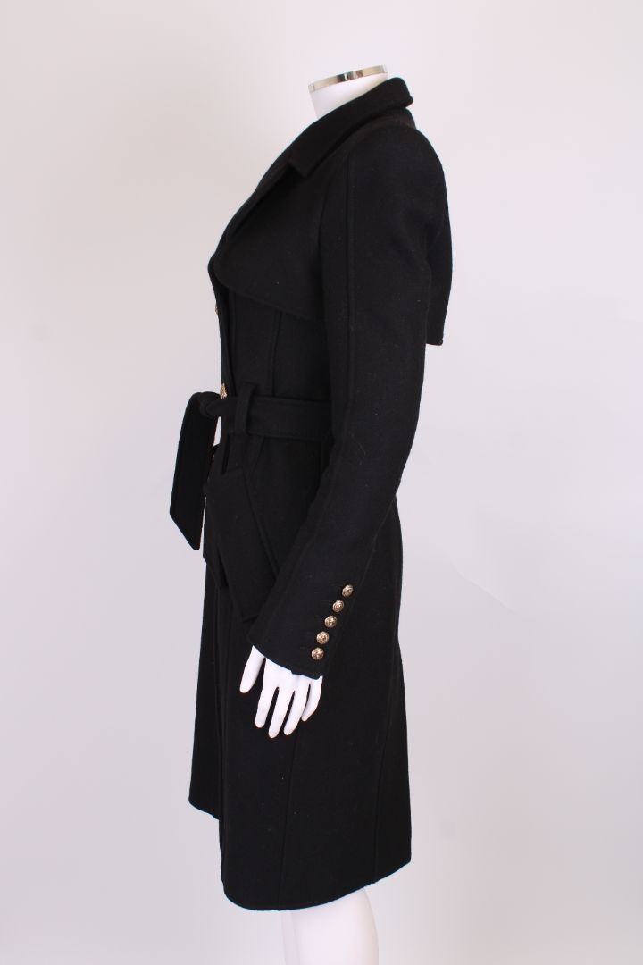 Balmin Double Breasted Button Coat Black M