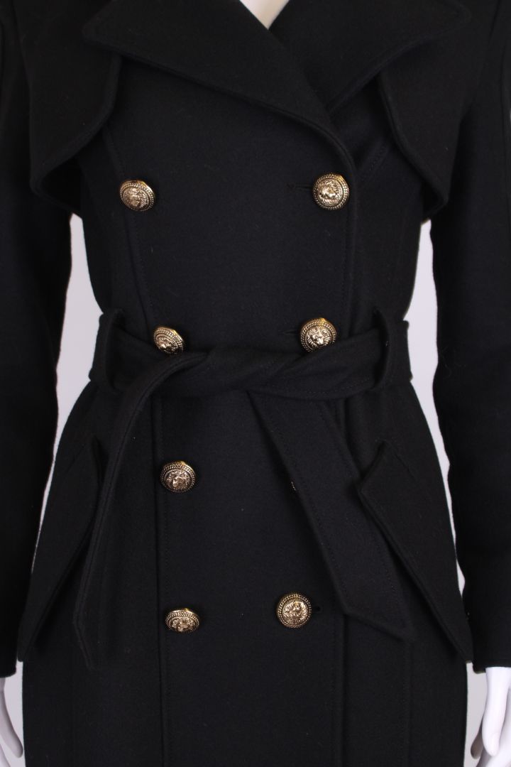 Balmin Double Breasted Button Coat Black M