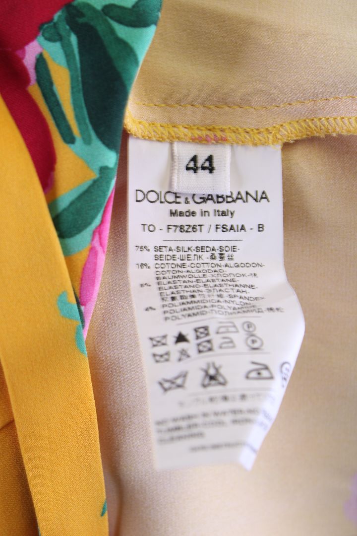 Dolce & Gabbana Floral Lace Trim Camisole Mustard/ Pink M