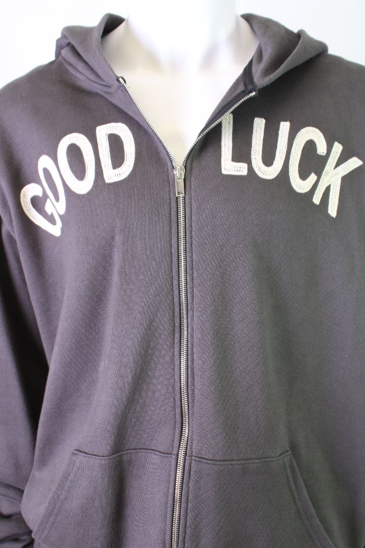 Mr Saturday Good Luck Applique Logo Hoodie Grey L