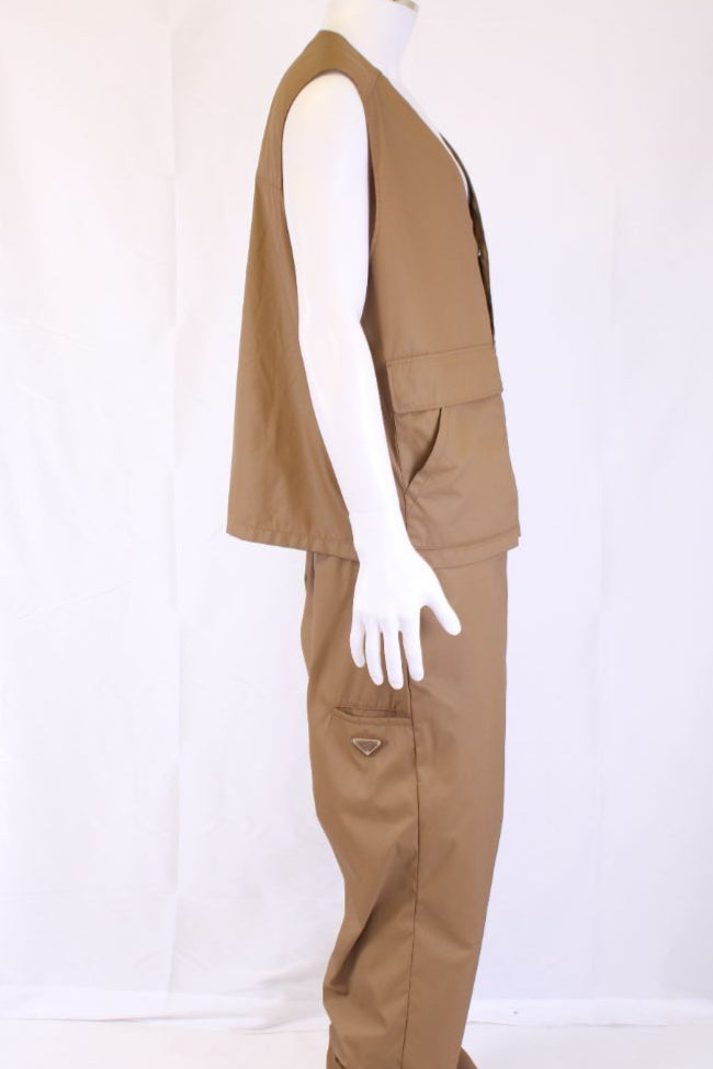 Prada Nylon Waistcoat/ Trouser Co-Ord Tan XL