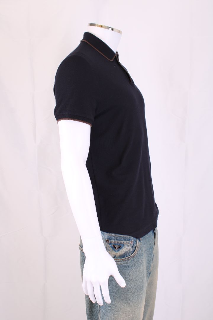 Loro Piana S/S Polo Top Navy/ Brown M
