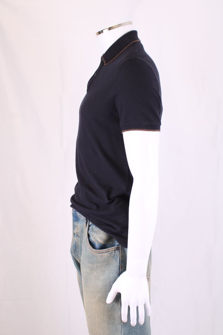 Loro Piana S/S Polo Top Navy/ Brown M