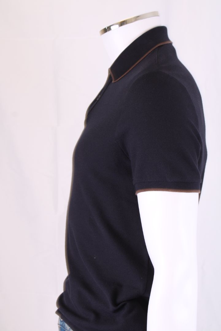 Loro Piana S/S Polo Top Navy/ Brown M