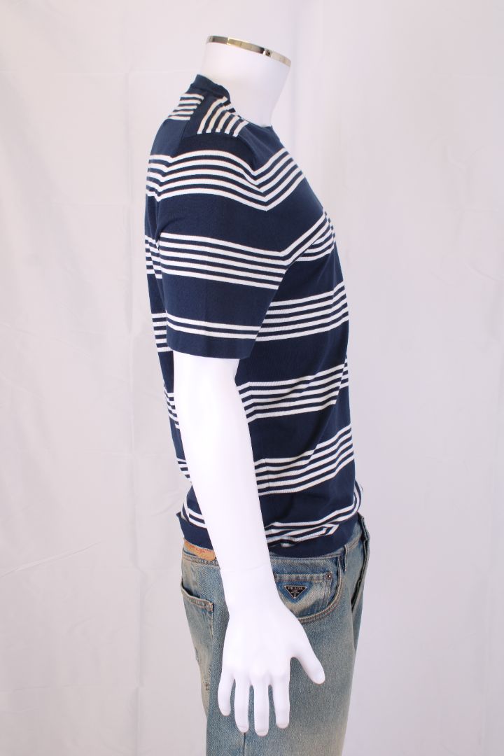Hermes S/S Stripe T-Shirt Navy/ White M