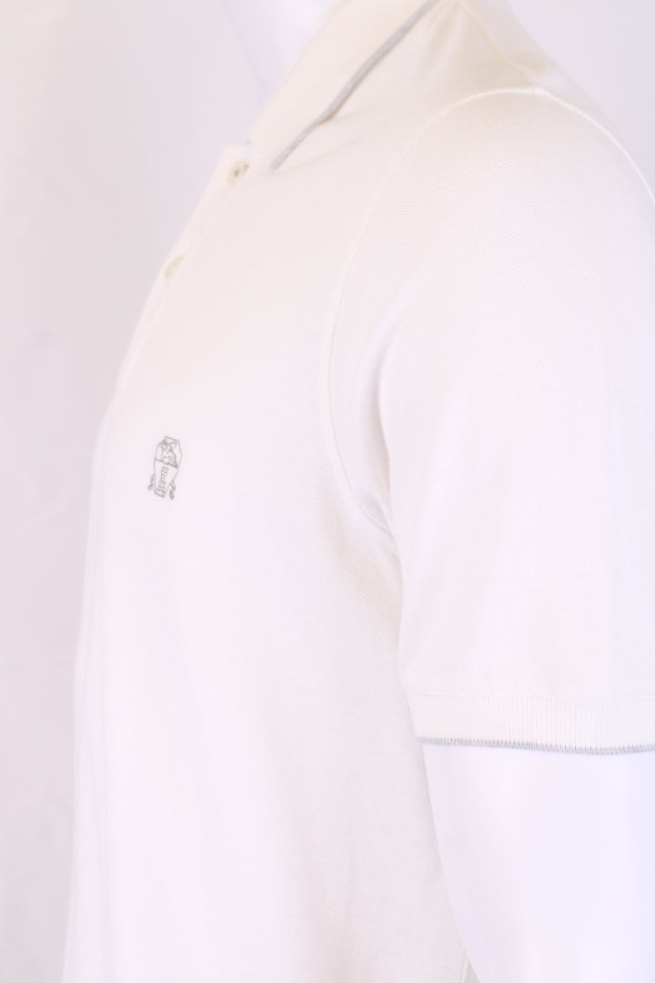 Brunello Cucinelli S/S Polo Top White L