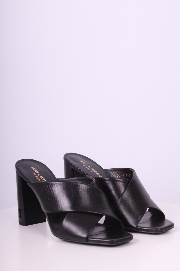 Saint Laurent Mule Block Heels Black 38