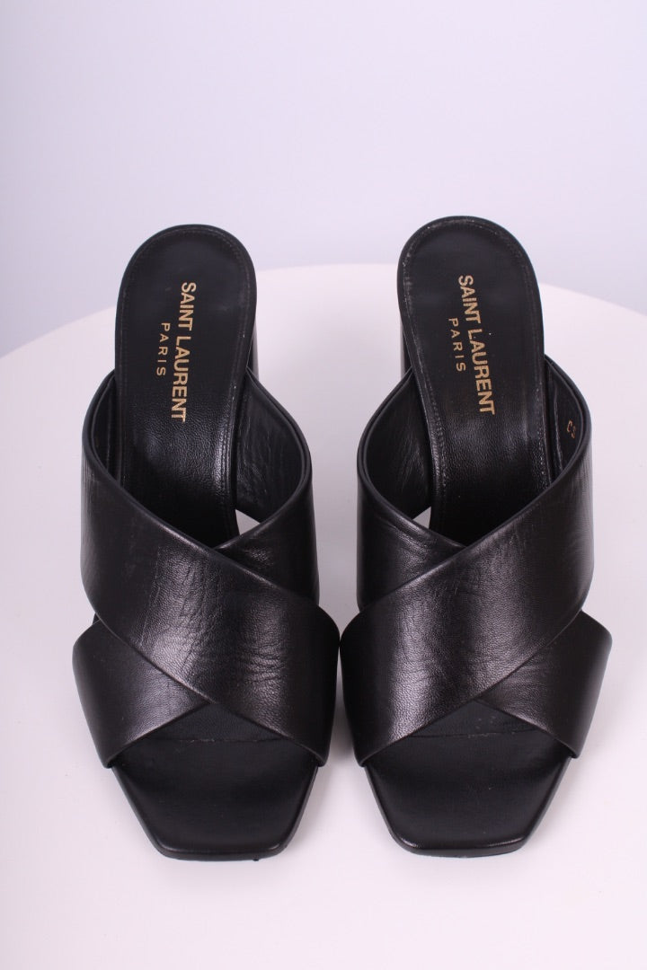 Saint Laurent Mule Block Heels Black 38