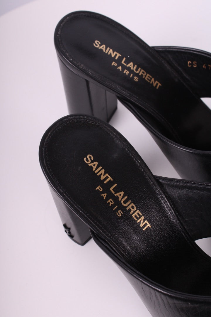 Saint Laurent Mule Block Heels Black 38