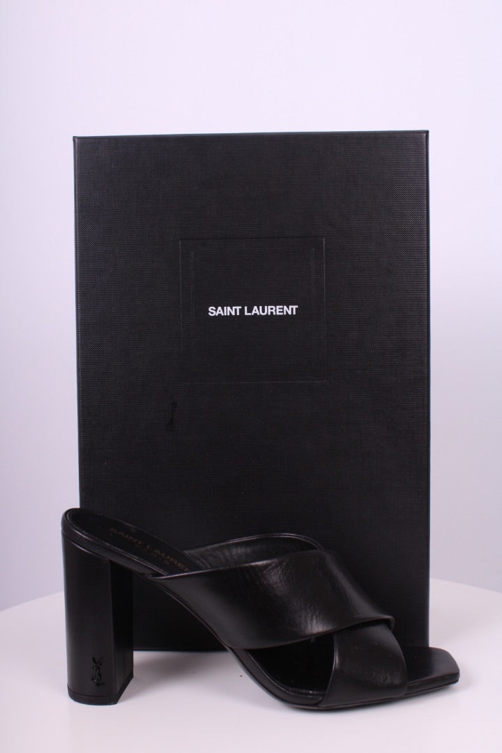 Saint Laurent Mule Block Heels Black 38