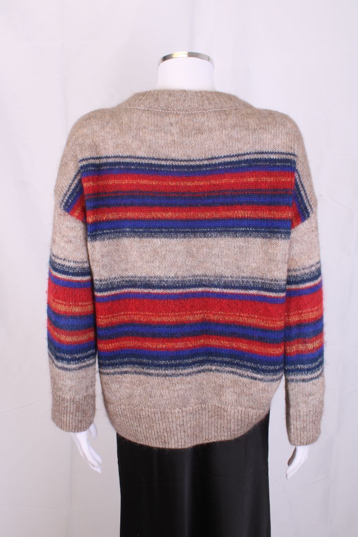 Toast L/S Stripe Jumper Beige/ Red S