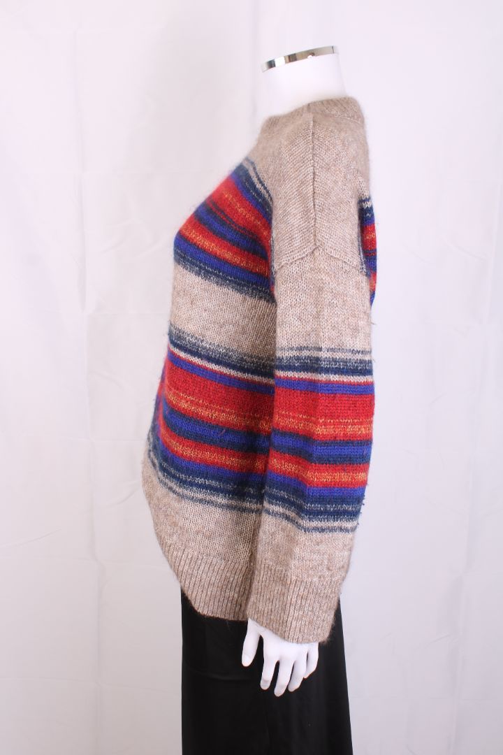 Toast L/S Stripe Jumper Beige/ Red S