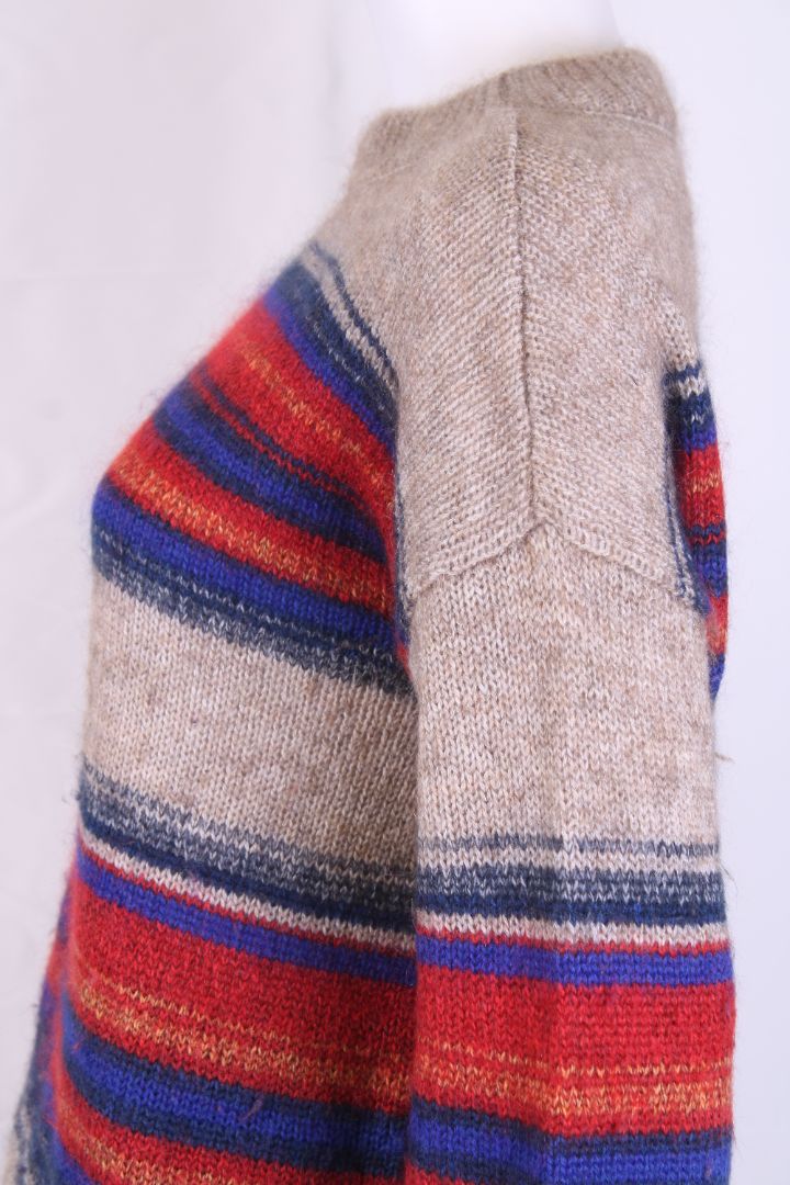Toast L/S Stripe Jumper Beige/ Red S
