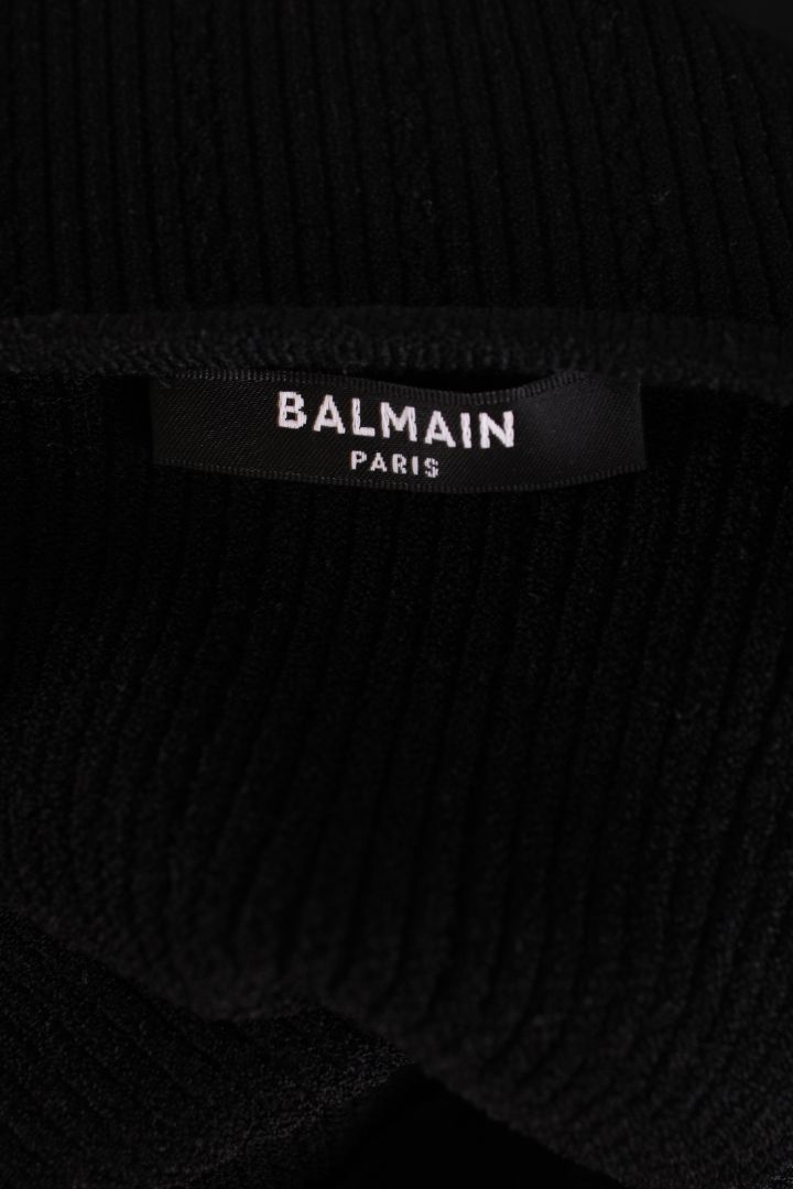 Balmain S/S Button Ribbed Top Black 6