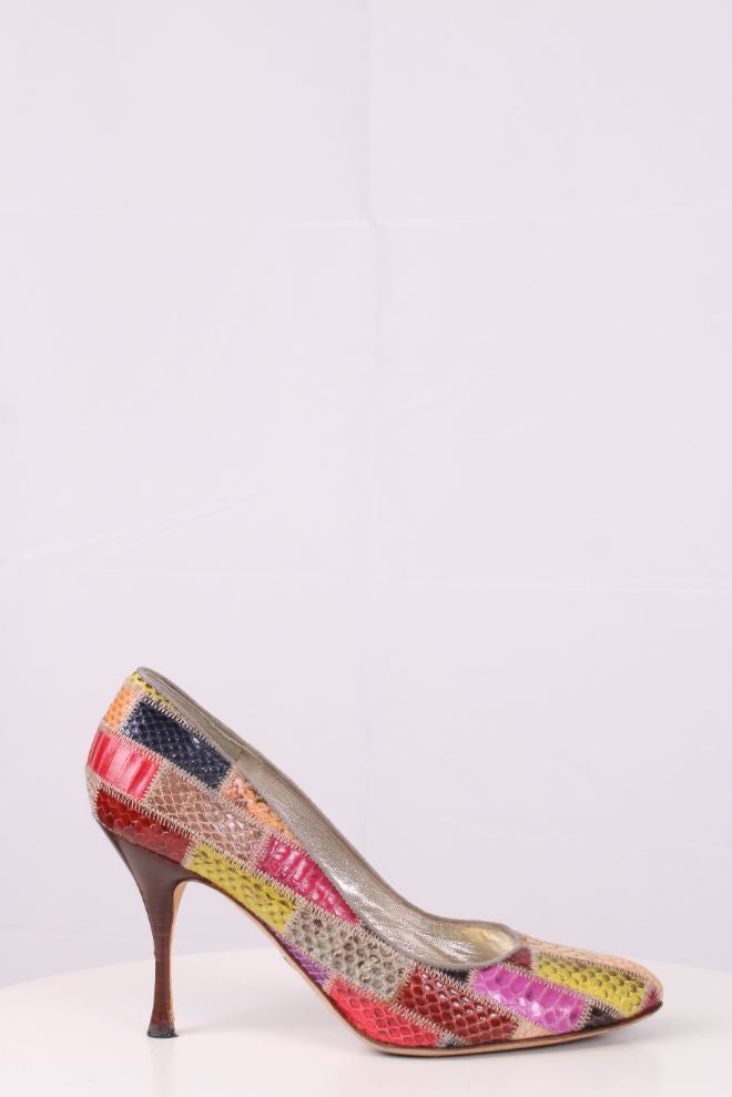 Dolce & Gabbana Patch work closed toe heels multicolour 39