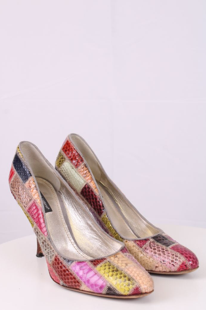 Dolce & Gabbana Patch work closed toe heels multicolour 39