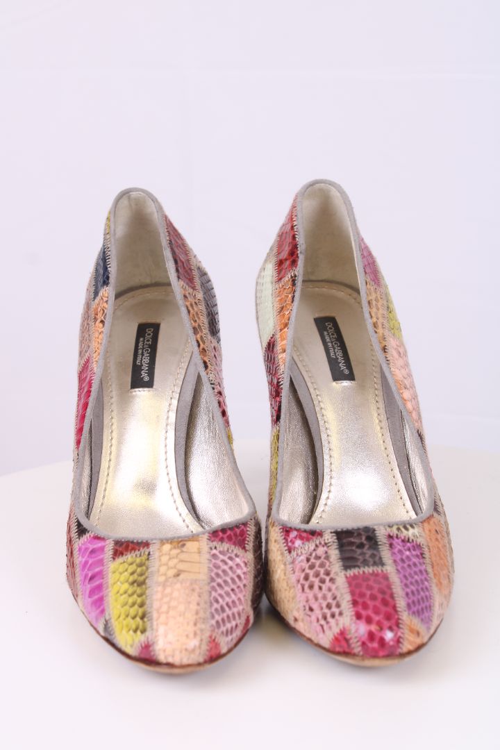 Dolce & Gabbana Patch work closed toe heels multicolour 39