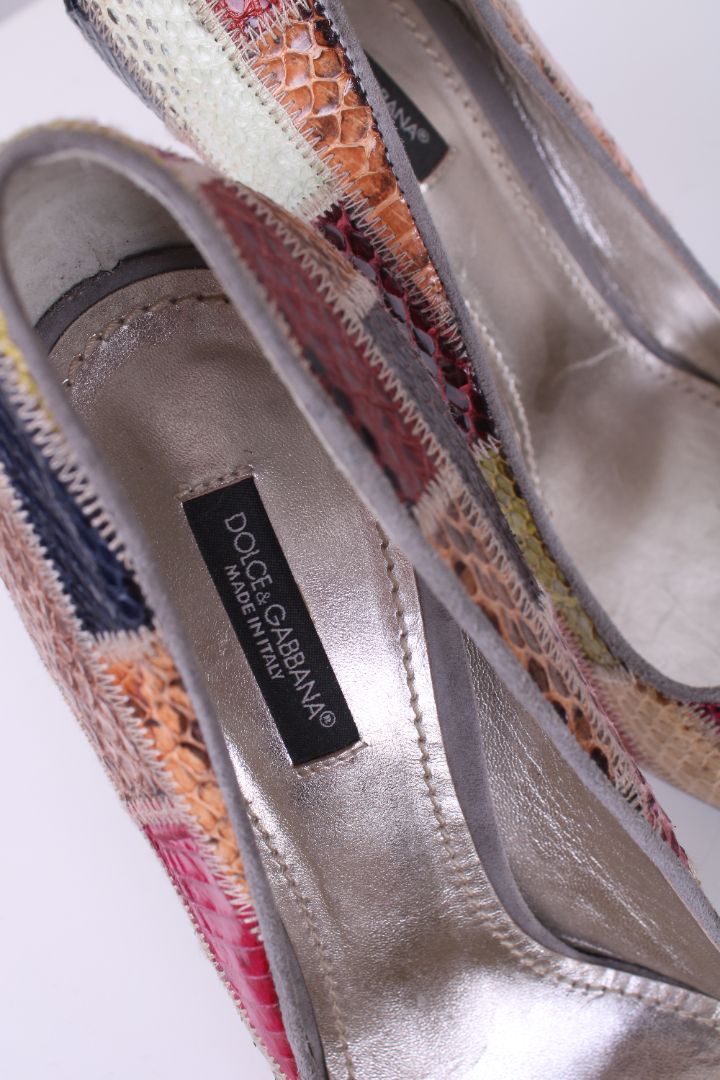 Dolce & Gabbana Patch work closed toe heels multicolour 39