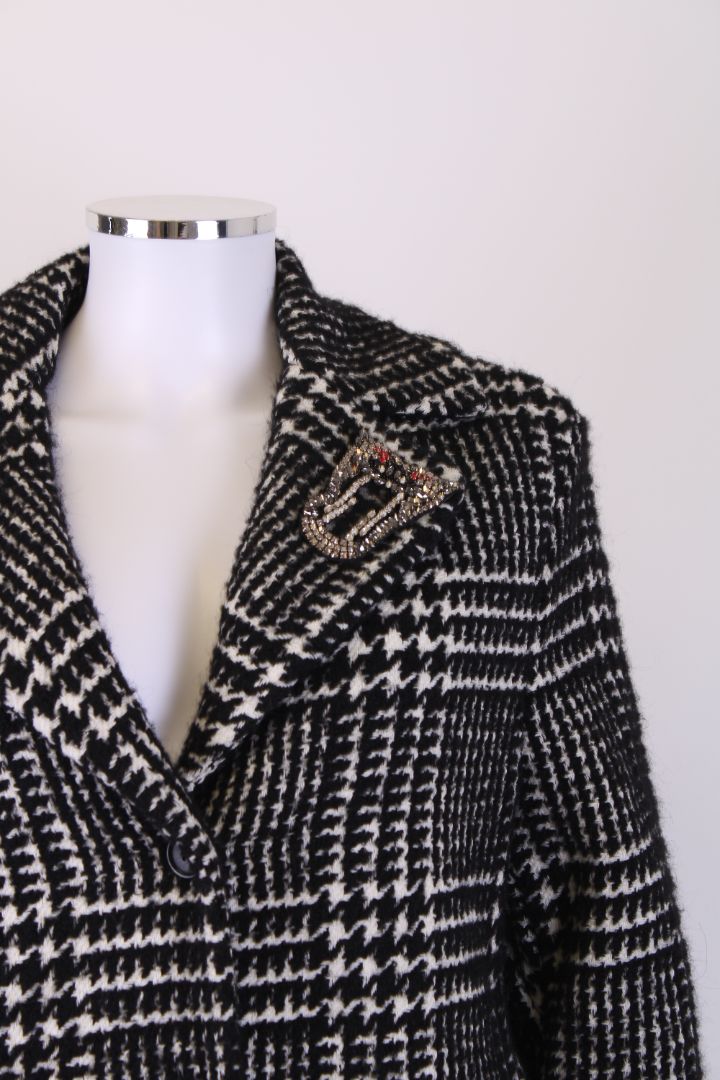 Ermanno Scervino Herringbone Coat Grey/ Black S