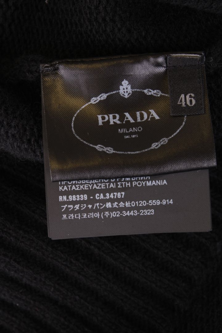 Prada V Neck Jumper Black M