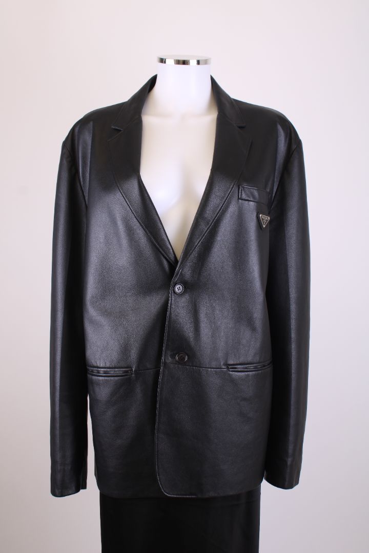 Prada Leather Jacket Black M