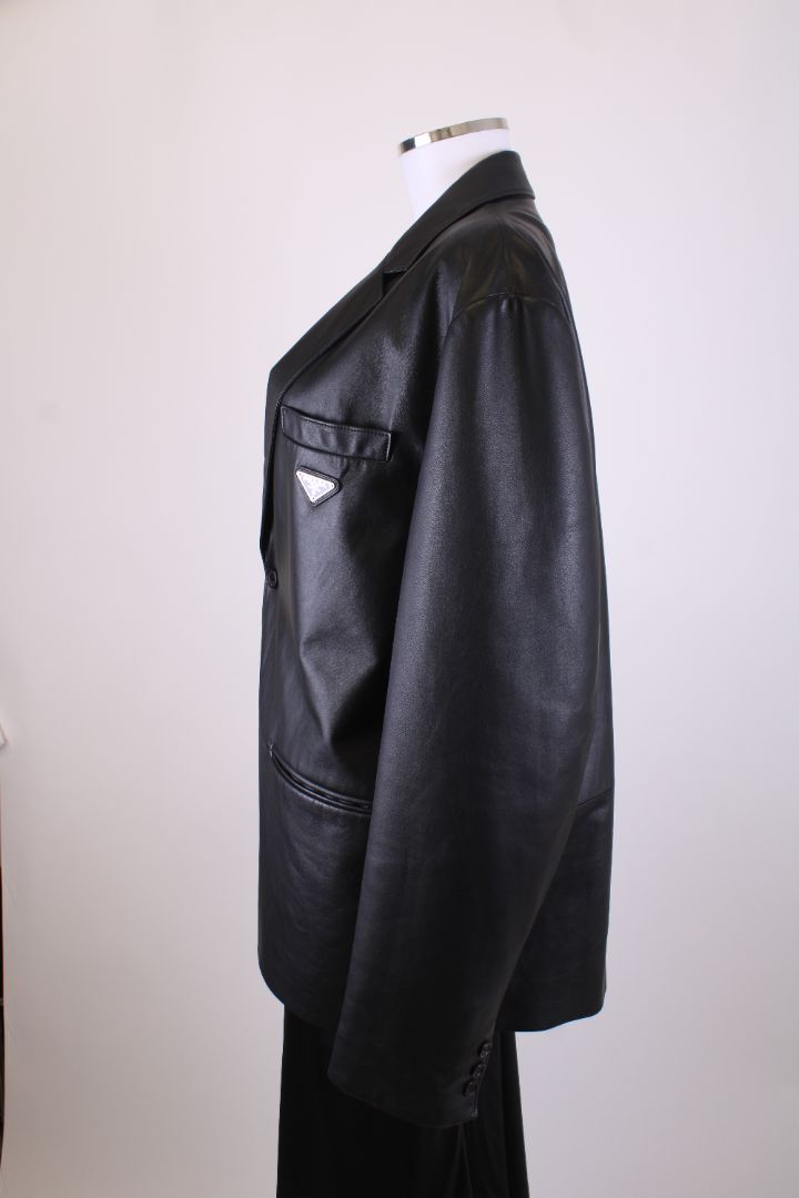 Prada Leather Jacket Black M