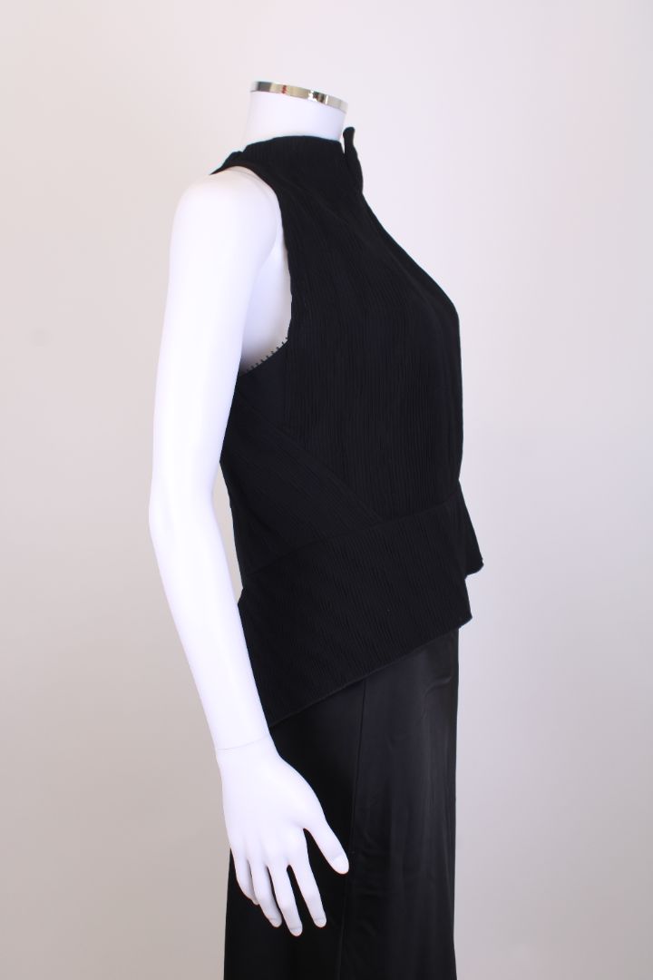 Roland Mouret S/S Pleated Top Black 14